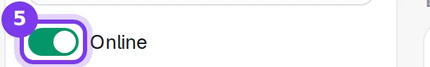 The Online switch at the top of the Funnel settings column